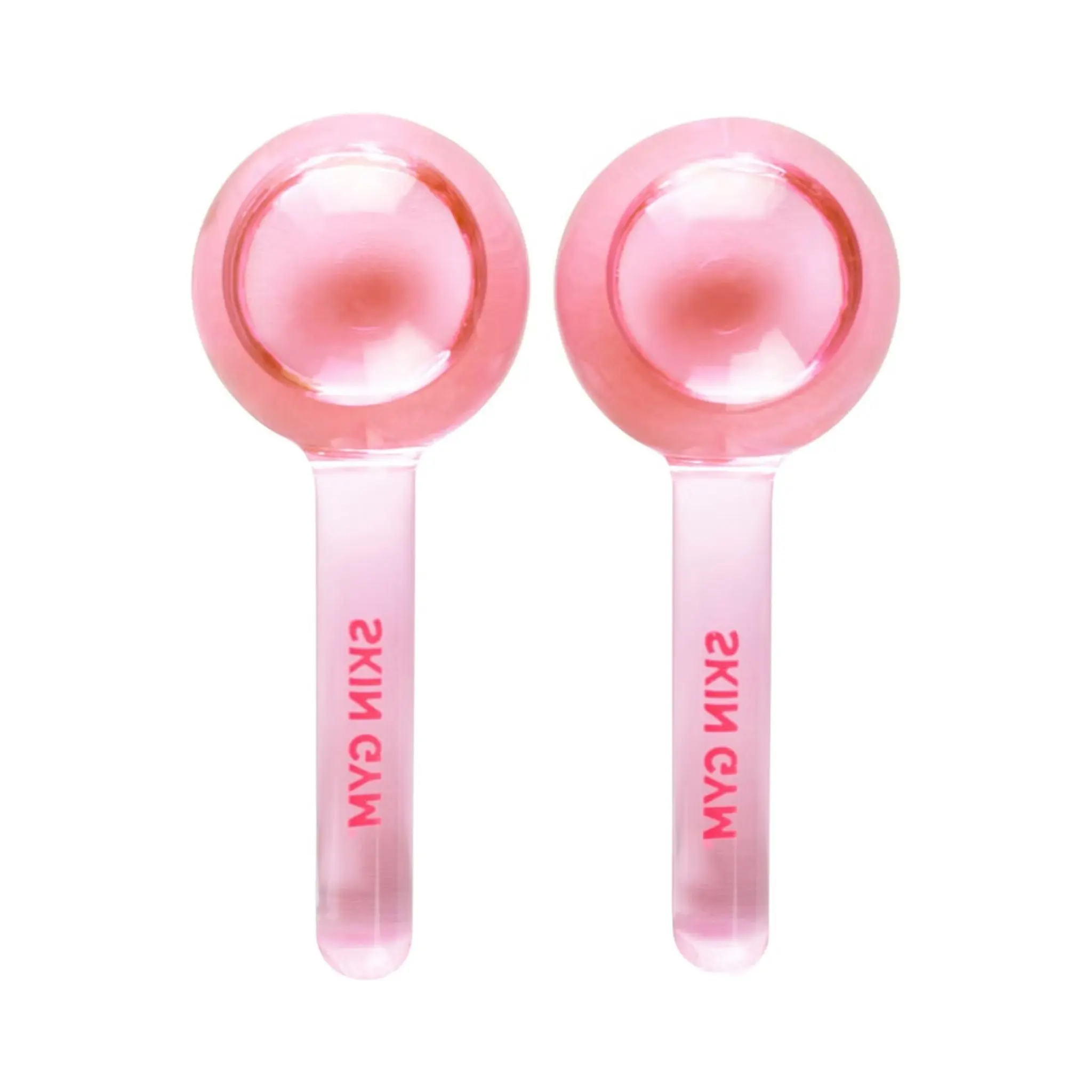 Skin Gym Cryocicles Pink Facial Ice Globes Facial Cooling & Skincare Support | Refreshing Feel & Reusable Glass Design