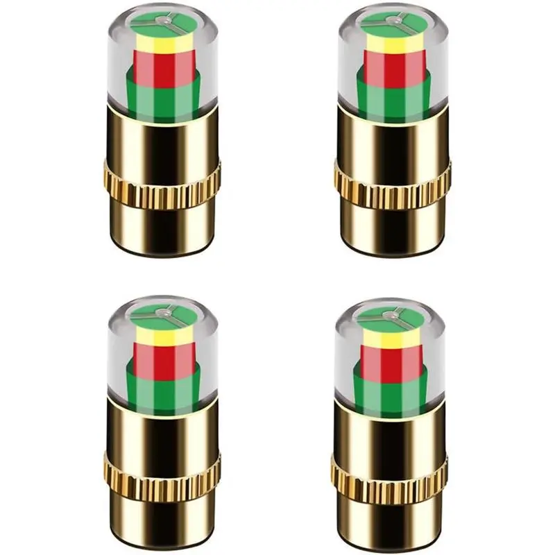 4 PCS Car Auto Tire Pressure Monitor Valve, Car Pressure Monitor Valve Stem, Tire Pressure Monitor Valve Stem Cap for Medium-Sized, Small, Motorbikes, Bicycles
