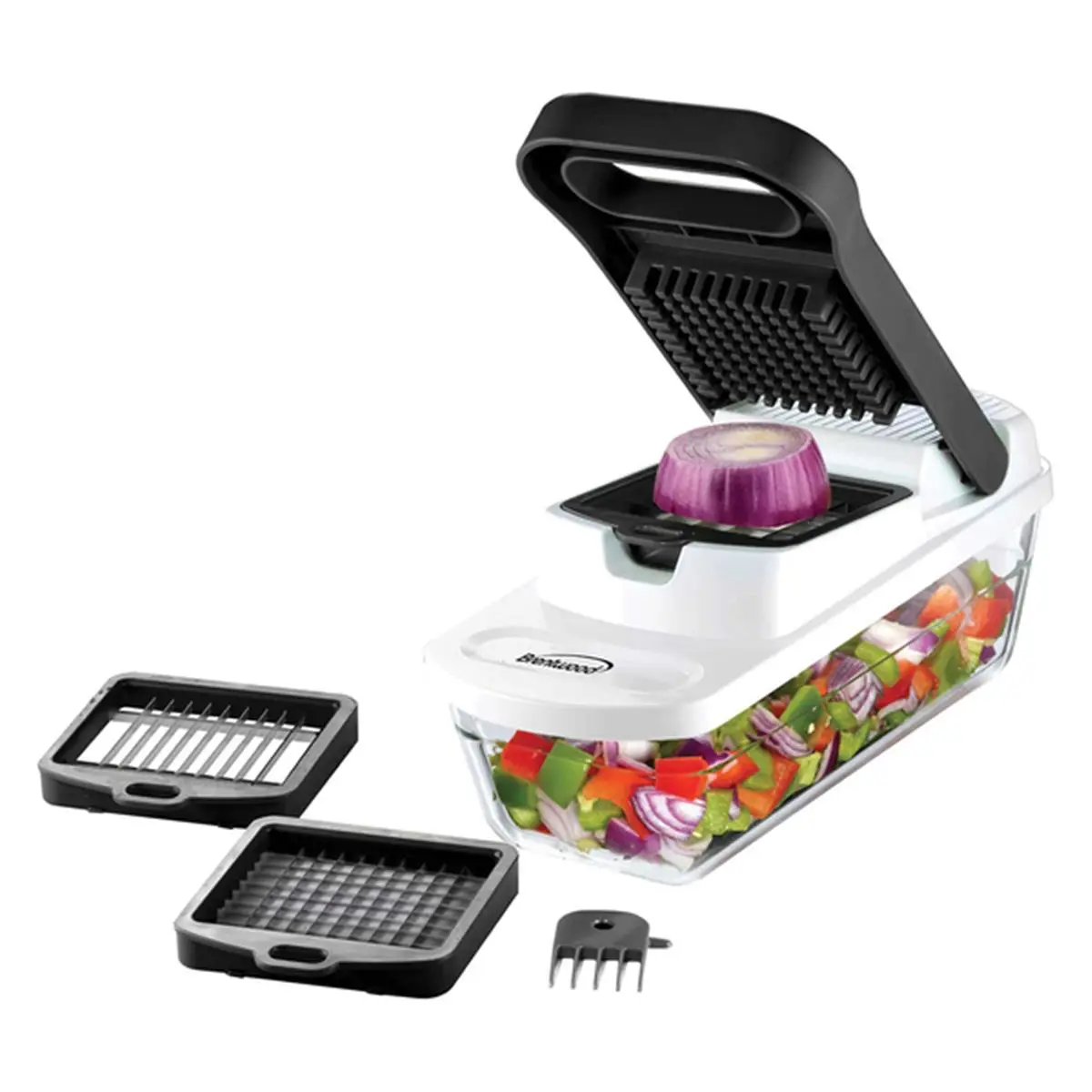 Brentwood Kool Zone KA-5023BK Pro Food Chopper & Vegetable Dicer with 6.3 Cup Storage Container, Black