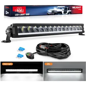Nilight 19.5 Inch Single Row LED Light Bar 75W 8045LM Anti-Glare Flood Spot Combo DRL Offroad Slim Light Bar IP68 w/ 16AWG DT Wiring