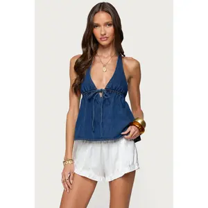 Safia Denim Halter Top