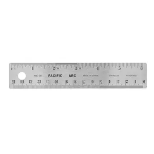 Pacific Arc | Stainless Steel Ruler with Imperial (Inches) and Metric(mm) | Rubber Back or Cork Back