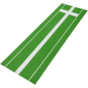10x3 ft Softball Pitching Mat with Standard-Size Baseball Pitching Rubber Mound, Antifade Synthetic Turf, Antislip Foam Backing, Portable Training Aid for Fastpitch Pitchers’ Indoor Practice, Green
