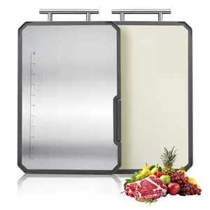 2026-Multifunctional Titanium Cutting Board Double-Sided Model with Sharpener & Hanging Handle for Kitchen Use