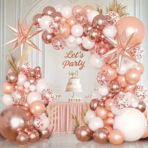 75pcs Balloons Kit in Paired with Exploding Star Balloon Garland Arch Set, Suitable for Birthday Party, Holiday Event, Wedding Engagement Decoration, Bridal Shower, Graduation Ceremony Decoration, Baby Shower, Christmas Decor, Halloween Costume
