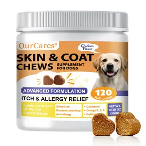 OURCARES Dog Skin & Coat Supplement – Soft Chews for Moisture & Shine