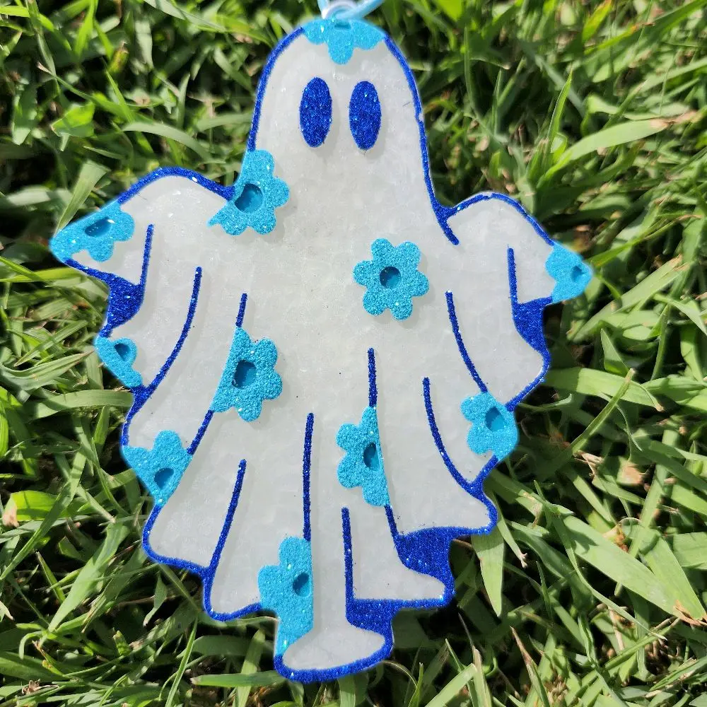 Floating Ghost With Flowers Car Freshies
