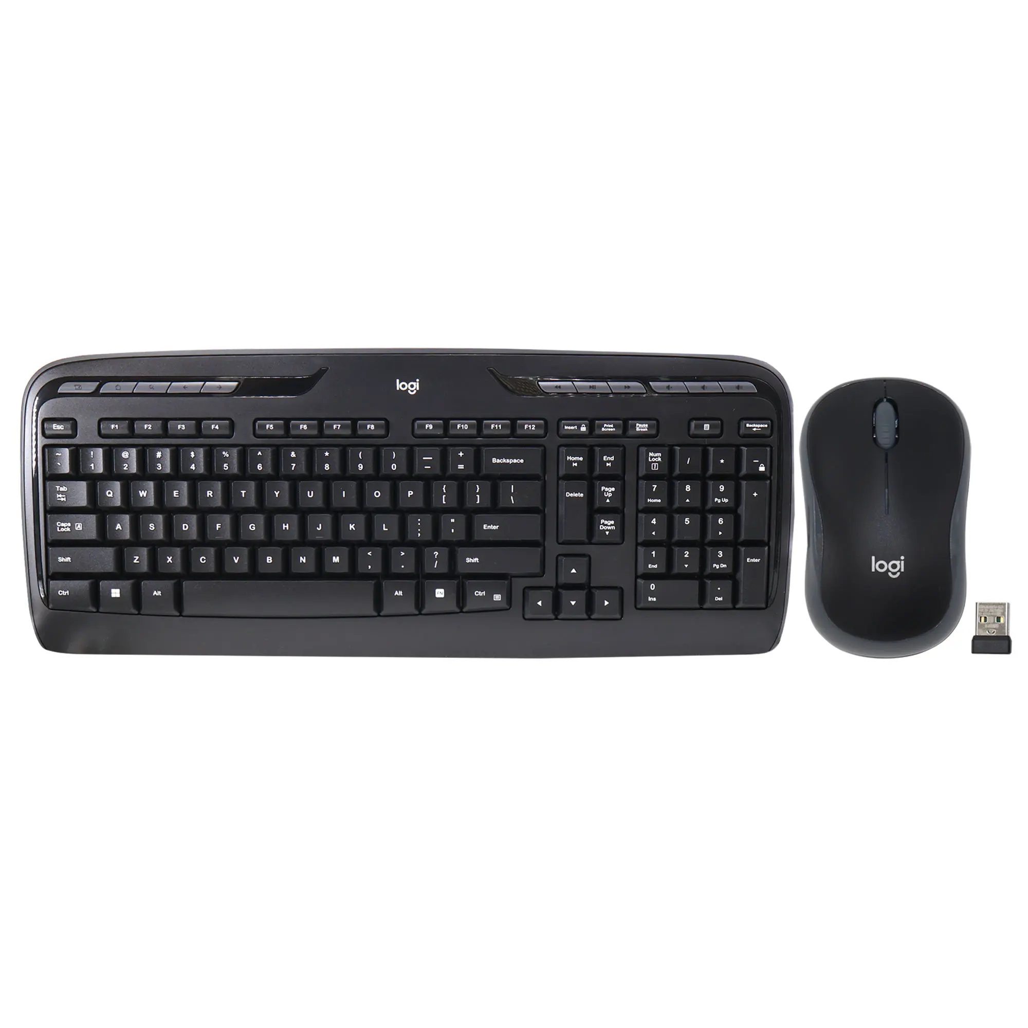 Logitech MK320 Full-size Wireless Membrane Keyboard and Mouse Bundle for PC - Black