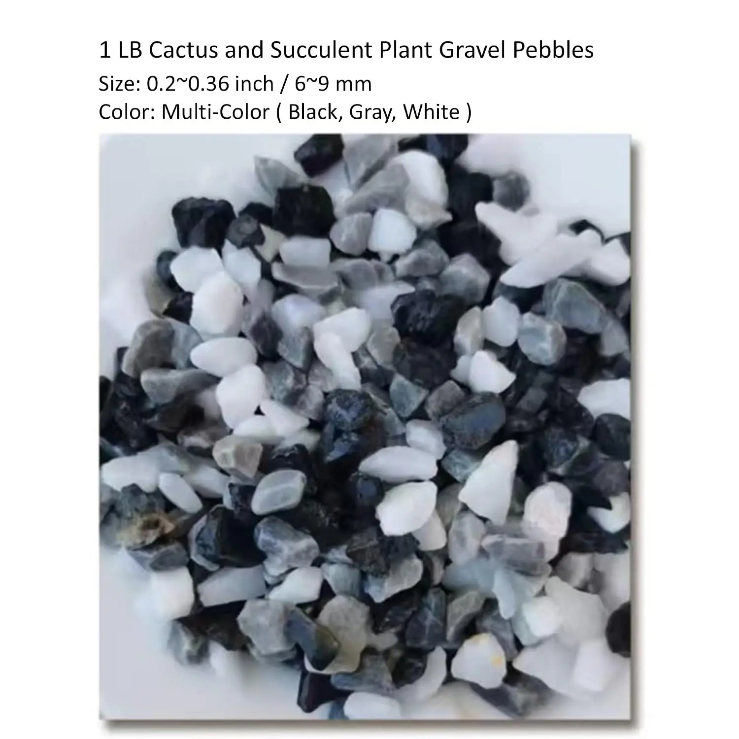 1LB Natural Polished Gravel Pebbles - Mixed Color River Rocks for Cactus, Succulent Potted Plants & Vases, Home Garden Decorative Stones for Terrarium Use