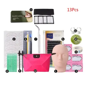 Eyelash Extension Kit, False Eyelash Grafting Training Tool Kit with Lash Holder