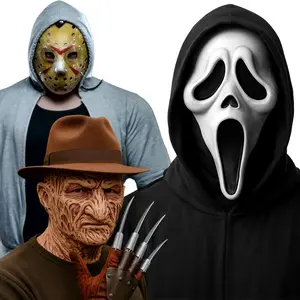 Ultra-Realistic Latex Horror Mask Collection Jason Voorhees Freddy Krueger Ghostface Scream Scary Movie Icons for Halloween Cosplay Pranks High-Quality Latex Collector's Favorite HorrorDrop ScarySeason Gifts