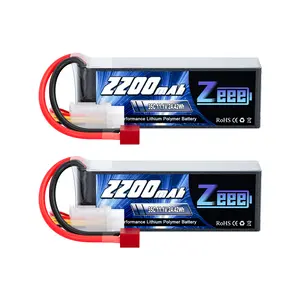 Zeee 3S LiPo Battery 2200mAh 11.1V 35C Soft Case Battery with Deans T Connector for RC Airplane RC Quadcopter Helicopter Drone FPV (2 Pack) Fast Brushless LiPo Power Pack with Connector High-Capacity LiPo Battery Pack kid boy