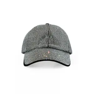 Wilamesha Black/Clear Rhinestone Trucker Hat