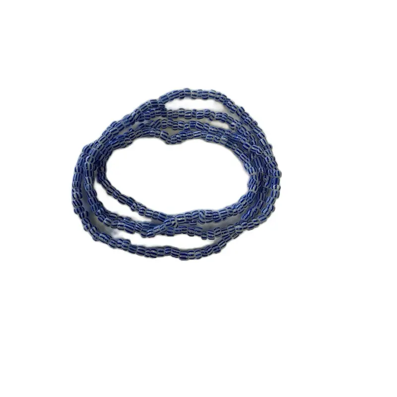 Babaluaye San Lazaro Orisha Beaded Necklace Handcrafted Spiritual Jewelry for Protection and Good Fortune Blue Beads