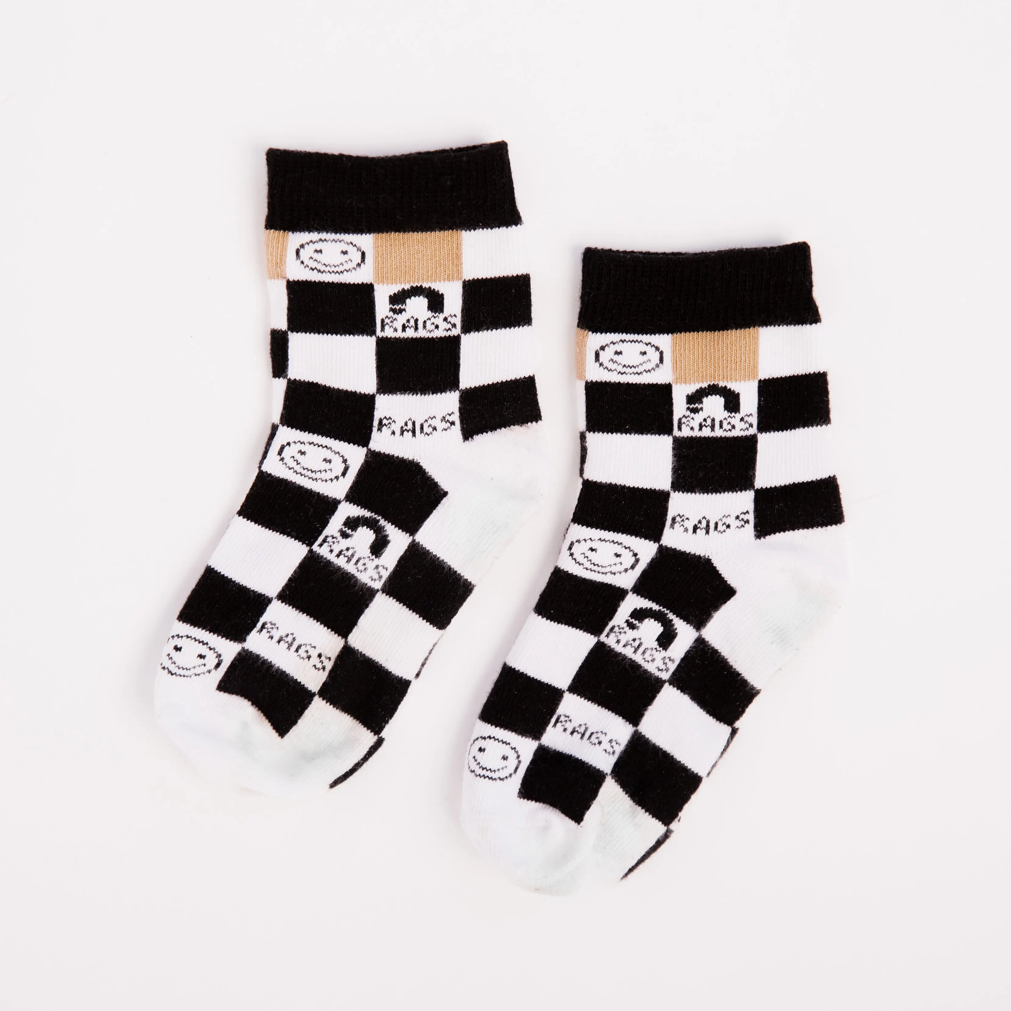 Kids Checkered Full Crew Socks - Breathable Knit, Soft, Comfortable Children's Youth Socks for Everyday Wear with Chic Look, Adorable Print