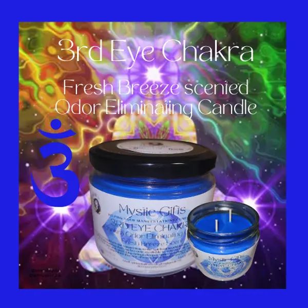 3rd Eye Chakra Odor Eliminator Candle * Fresh Breeze Scented * Chakra *Scented Candles* Odor Eliminator * Metaphysical