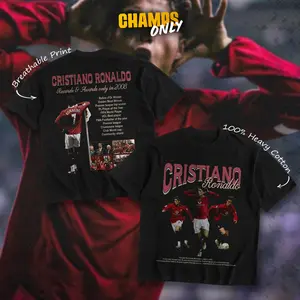 CHAMPS ONLY CR7 Red Devil Signature Heavy Cotton Tshirt For Soccer Fans Menswear Outfit, Gameday Shirt, Direct To Garment Breathable Print