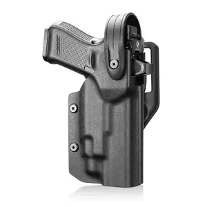 WARRIORLAND Kydex Holster with Thumb Release for Glock 17/19/34 (Gen 3–5), 19X, 44 & 45 — Compatible with TLR-7 Series & TLR-8 Lights, Optics Ready, Mid-Ride Belt Mount
