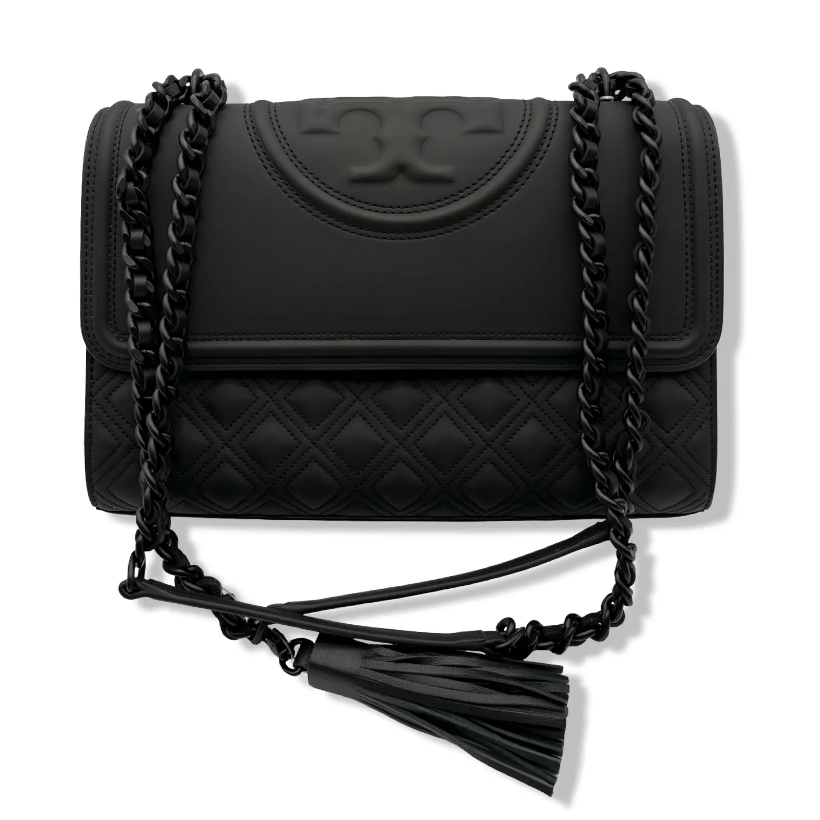 Pre-owned Tory Burch Leather Crossbody bags Fleming Matte Convertible Shoulder Bag Black