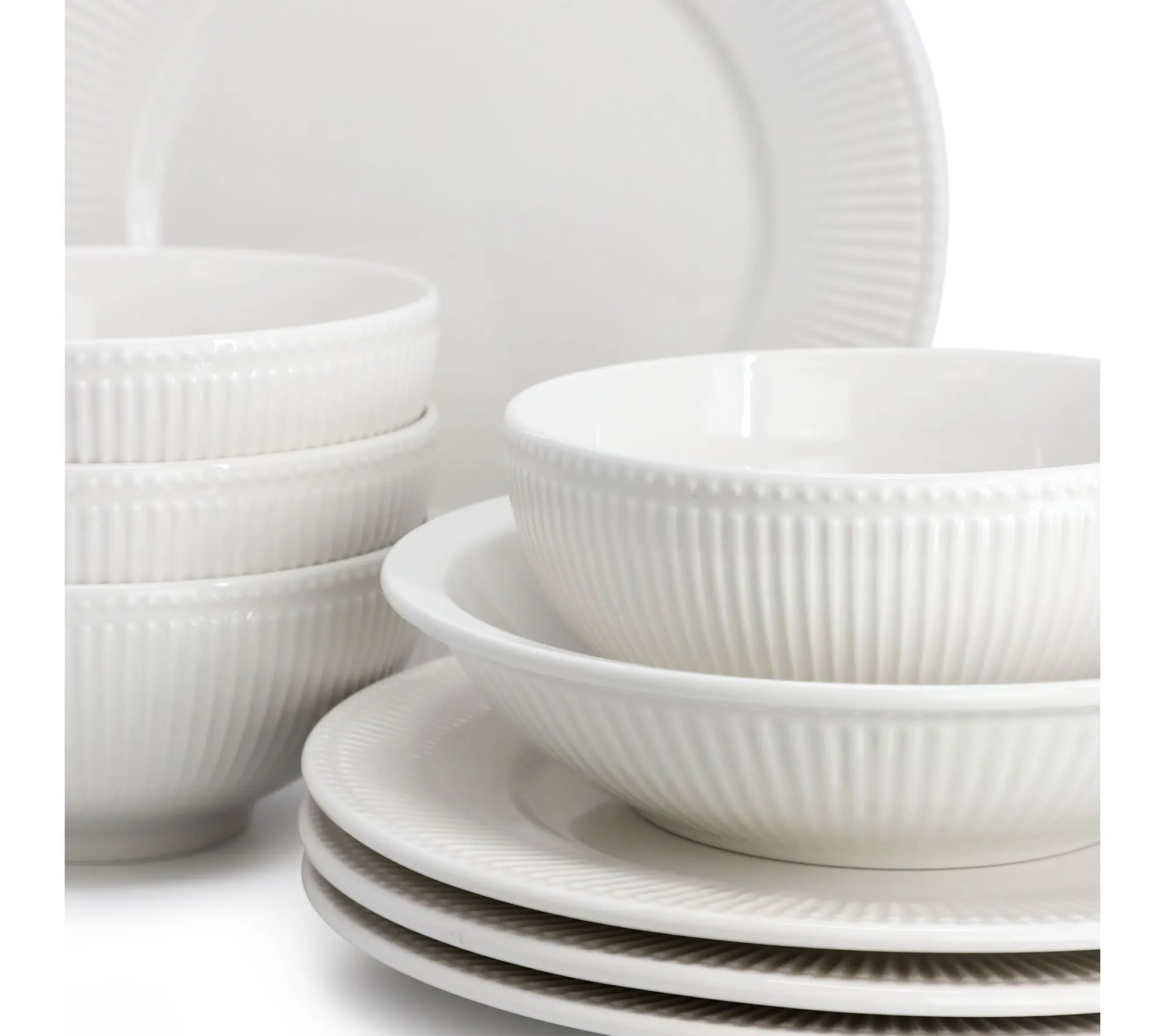 Elama Kate 16 Piece Double Bowl Porcelain Dinnerware Set