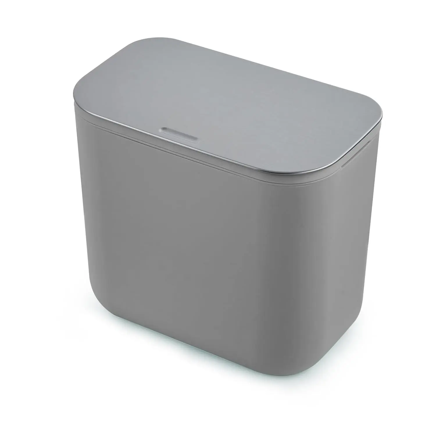 Odor-Free Hanging Kitchen Trash Can – 2.4 Gallon Compost Bin with Stainless Steel Odor-Locking Lid, Space-Saving, Gray