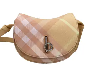 Pre-owned BURBERRY Cotton, Leather Crossbody Bags Mini Check Rocking Horse Crossbody Bag Women's Purse