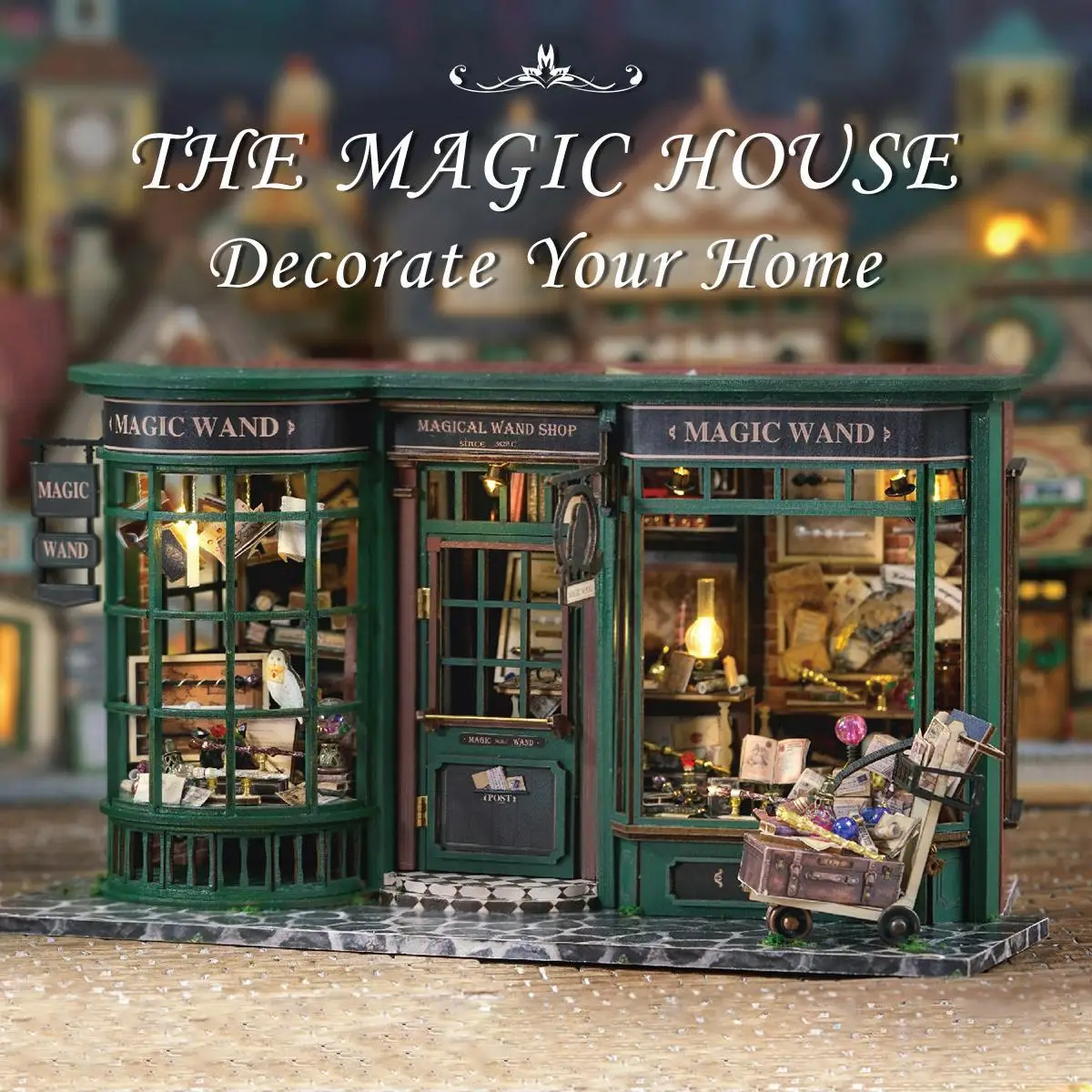 Magic House CUTEBEE DIY Miniature Dollhouse Kit, DIY Wooden Dollhouse Kit Miniature House Kit, Creative Room Idea