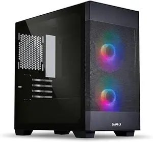 LIAN LI Micro ATX RGB Gaming PC Case - Mesh Front Panel, Tempered Glass Side Panel, 140mm ARGB Fans