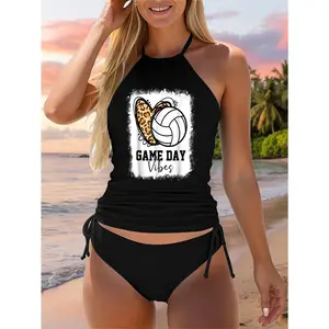Bleached Volleyball Game Day Vibes Volleyball Mom Game Day Two Piece Swimsuit