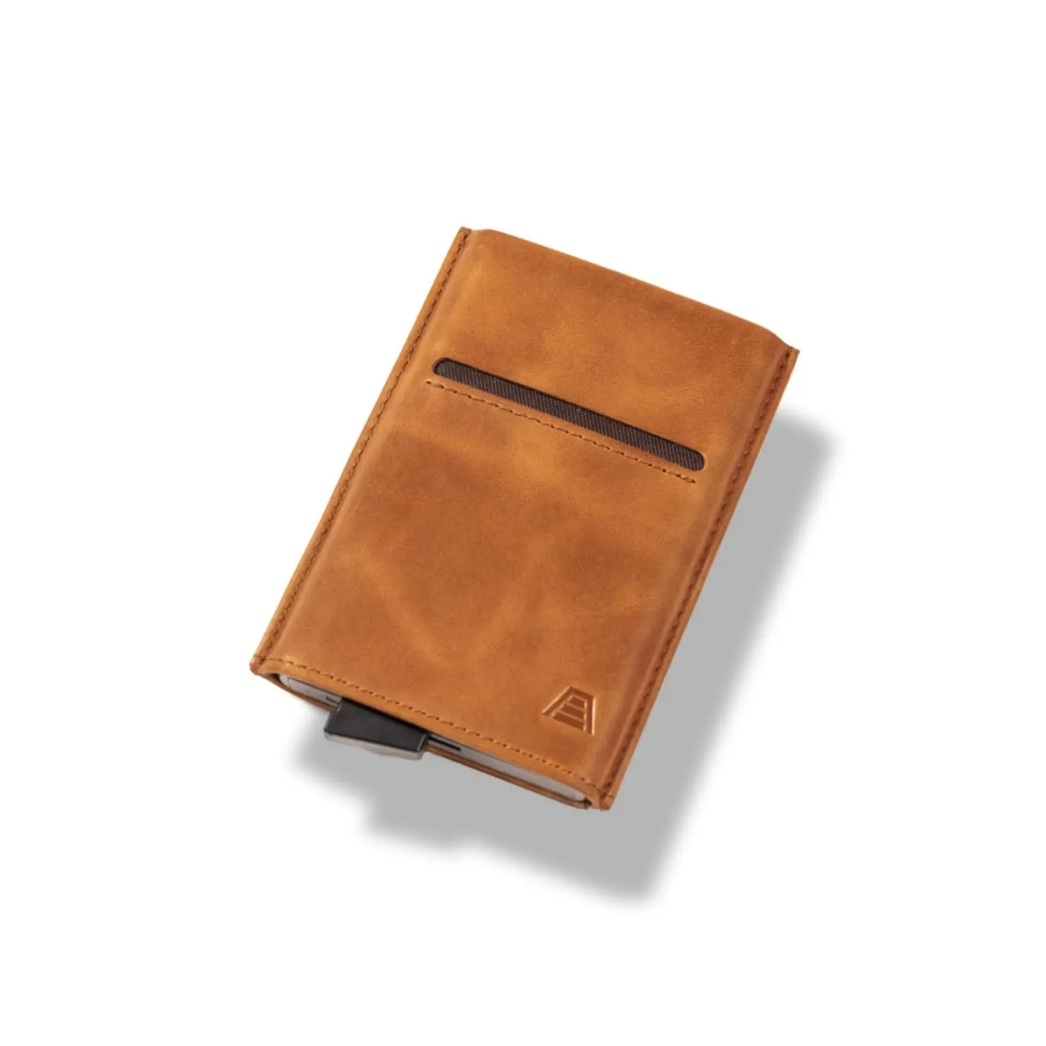 Andar The Pilot Wingman Edition Men's RFID Blocking Wallet - Slim Design Full Grain Leather Trigger Action Card Holder with Aluminum Frame & Money Clip, Durable, Leather‑Wrapped
