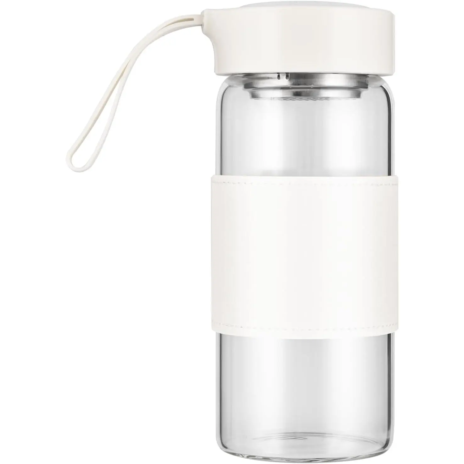Small Glass Shaker Bottle,16oz BPA Free Odorless Shaker Bottle with 304SS Mixing Ball and Removable Cleaning Brush  ness & Protein Shakes(White-1Pack)