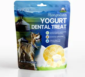 Fabrechew KI-You Mongolian Yogurt for Dogs – Probiotic & Prebiotic Rich for Gut Health, Soft Honeycomb Shape for Gentle Dental Care, for Sensitive Gums (Chew - Long Type)