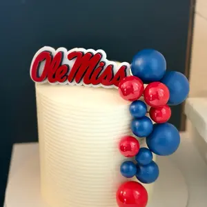 Ole Miss University themed acrylic cake Charm