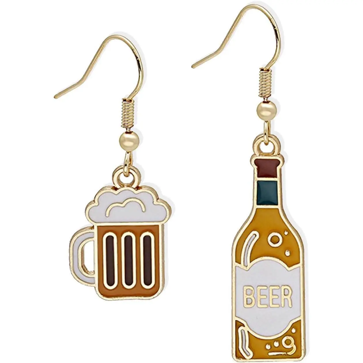 Cute Unique Beer Lover's Miniature Beer Earrings