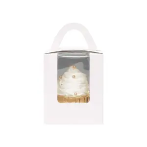 60pcs Cupcake Boxes Individual Disposable White Single Box with Window 3.6 3.6 4.3inch Cupcake ContainersHolders, Cupcake Packaging, Party Favors, Elegant Presentation, Foodsafe Material, Individual Containers, Dessert Holders, Catering Services outdoorfu