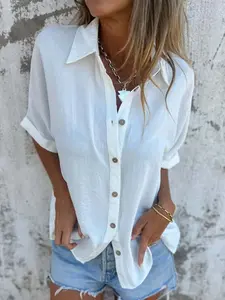 Breezy Coastal Oversized Button-Down Cover Up