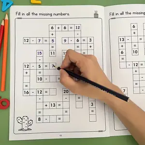 1. This children's math workbook: addition and subtraction exercises, children's arithmetic book. Includes number crossword puzzles, design and fill-in practice sheets, daily math training, number tracking activities - covering all arithmetic operations f