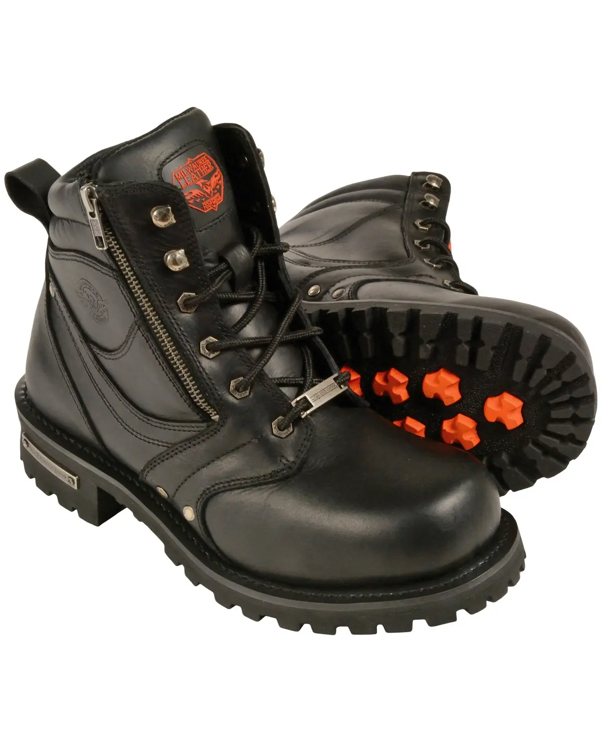 Milwaukee Leather Men's Men'S 6" Side Zipper Boot Round Toe Wide - Mbm9050w