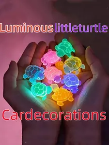 30pcs Glow Mini Resin Tortoise, Turtle Statue Ornaments, Tortoise Bulk, Suit For Ocean Theme Party Decoration & DIY Garden Micro Landscape Beads Handicrafts, Home Decor, Glow In Dark