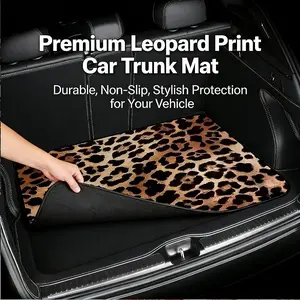 Leopard Print Car Trunk Mat, Universal Fit Non-Slip Cargo Liner, Stain Resistant Durable Trunk Protector for Car, SUV, Pickup Truck, Easy to Clean, Car Interior Accessory, Truck Accessories