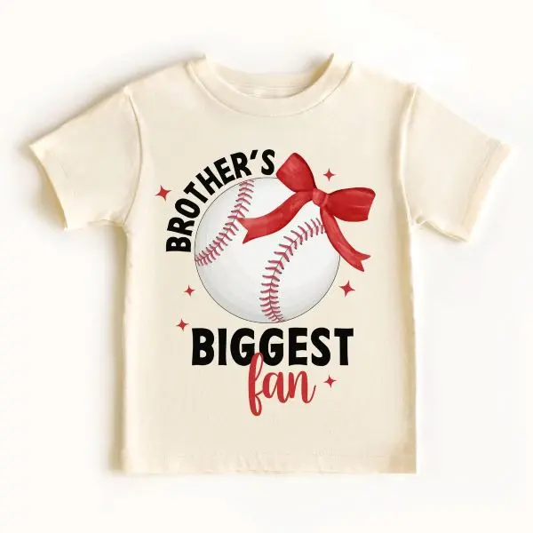 Brothers Biggest Fan Shirt, Baseball Sis Shirt, Baseball Sister Shirts, Girls Baseball Tee, Coquette Baseball Shirt, Game Day Shirt, Youth Clothing, Boys baseball gifts, baseball t-shirts, sports clothing, baseball team gifts