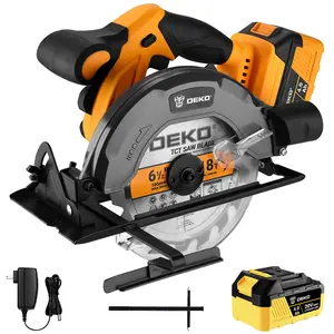 DEKO 20V Cordless Circular Saw With 4.0Ah Battery And Charger, 5500 RPM No Load Speed, Lightweight Design, 165mm 6 1/2 Inch 800W Electric Saw For Wood, Plastic, Metal Cutting And Decorative Construction