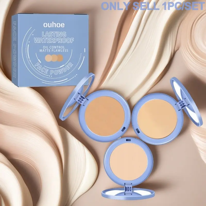 Long-Lasting Powder Palette, Natural Lightweight Breathable Makeup Setting Powder, Pressed Oil-Control Finishing Powder for Women, Waterproof Face Powder, Face Makeup Accessories, Beauty Powder, Setting Powder Cosmetic