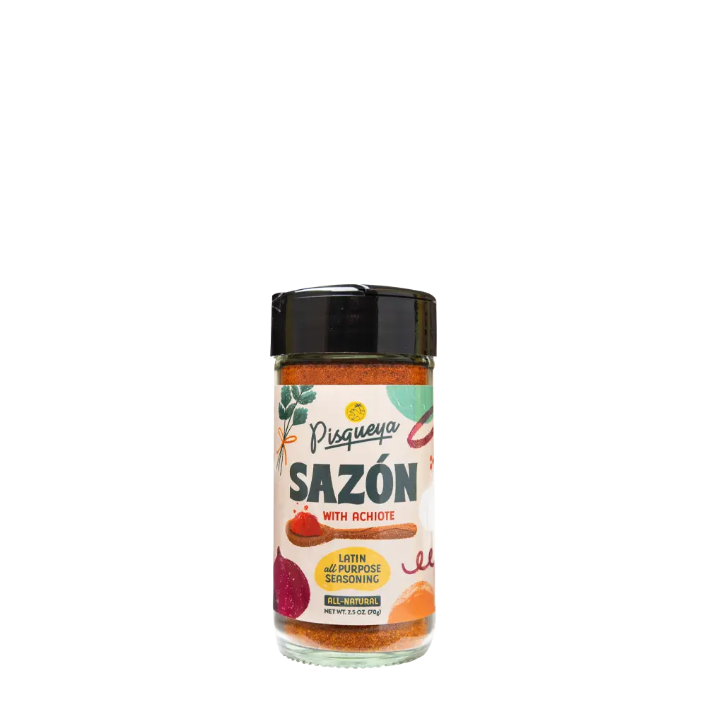 Pisqueya Sazón Seasoning (2-Pack) | All-Natural Latin Sazón with Achiote (Annatto) | Latin Caribbean Seasoning for Rice, Meats & Stews | No MSG, No Fillers, No Artificial Colors, Low Sodium, Gluten-Free | First-Gen, Woman-Owned
