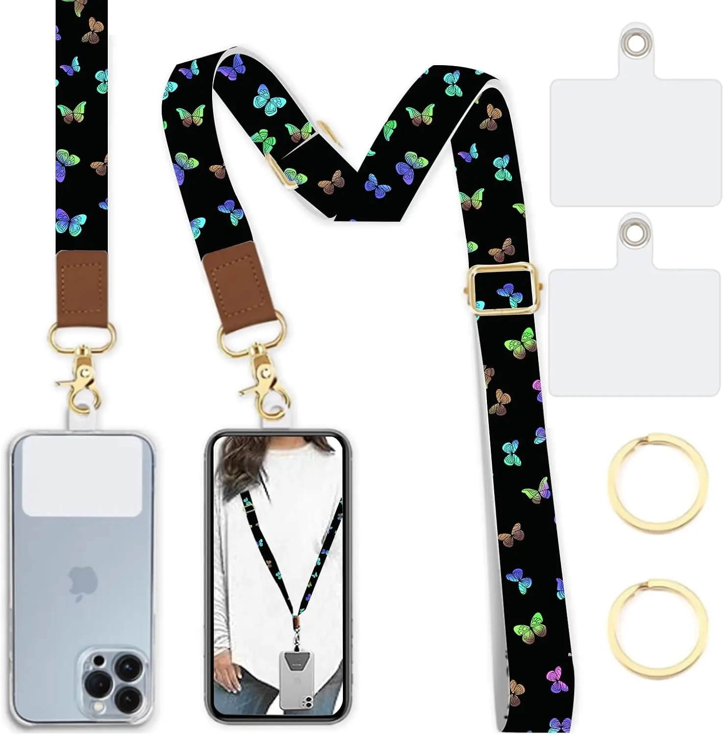 Phone Lanyard Wrist Strap Crobody Adjustable, Cell Phone Lanyard for Around The Neck Shoulder Wristlet Strap