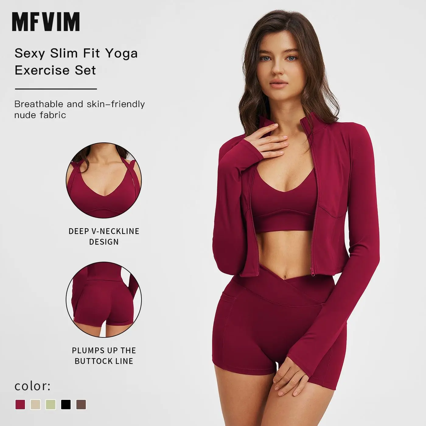 MFVIM Women’s 3-Piece Sportswear Set - High-Waisted Impact Compression Butt-Lifting Yoga Pants, Stretchable Activewear Athleisure for Gym, Workout, Sportswear Indoor Outdoor,summerwins