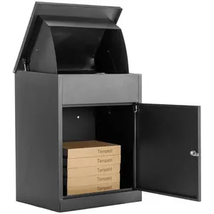 Linor Package Delivery Box for Outside, 17.3''L*13.8''W*22.1''H, Large Galvanized Steel Delivery Box for Packages, Anti-Theft Wall Mounted Mailbox, Lockable Drop Delivery Box for Porch, Curbside Organiser Racks