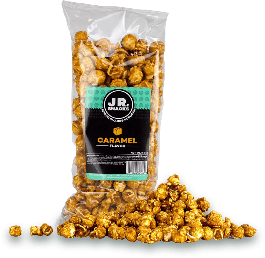 Junior Snacks Co. Caramel Popcorn; Sweet & Savory Goodness Brown Sugar Salty Flavor