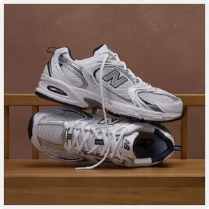 New Balance Unisex 530 Sneaker WHITE with NATURAL INDIGO