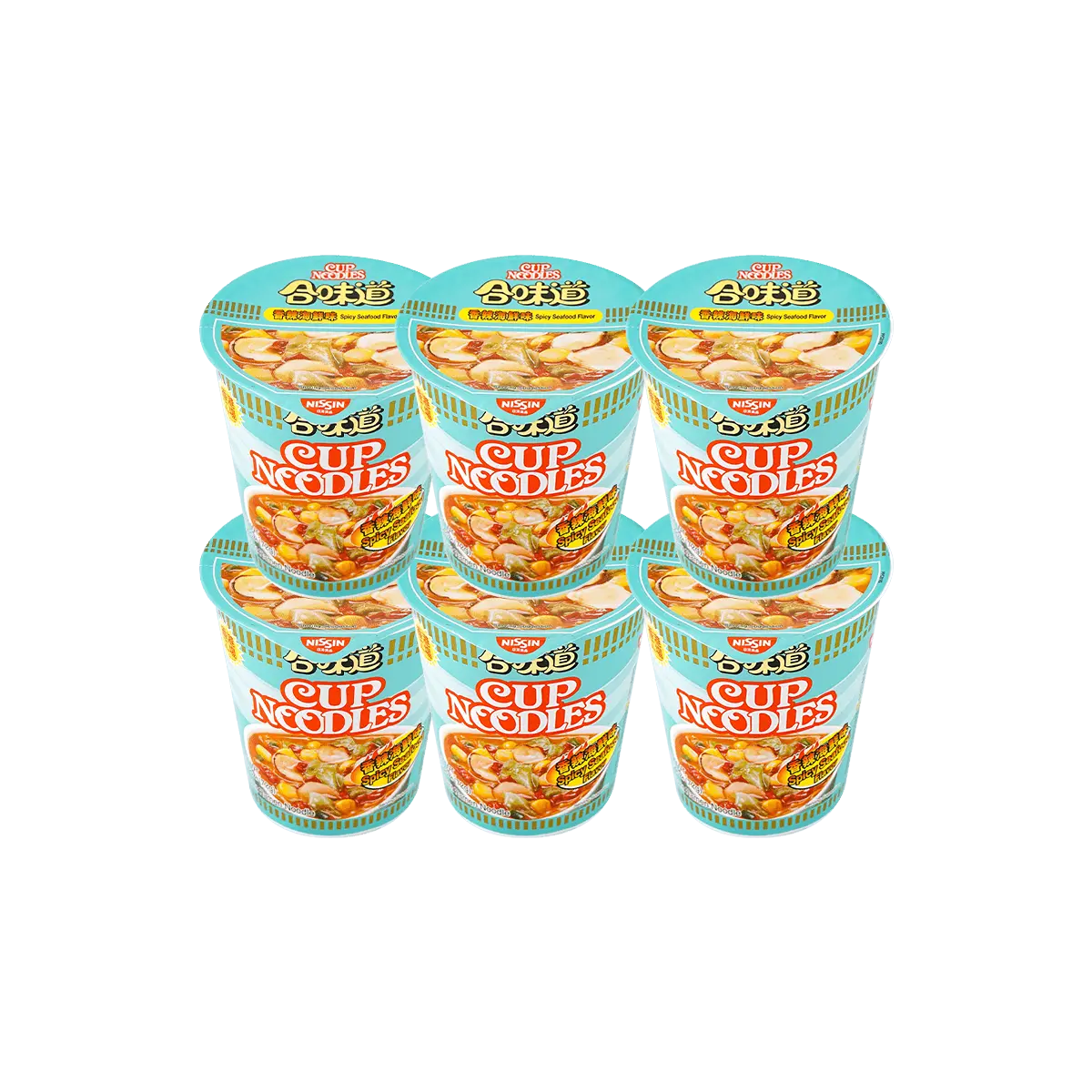 NISSIN 【Value Pack】Spicy Seafood Flavor Cup Noodles, 2.54oz*6